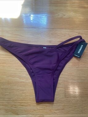 NWT New with Tags Express Women’s Grape Purple Bikini Bottom Strappy